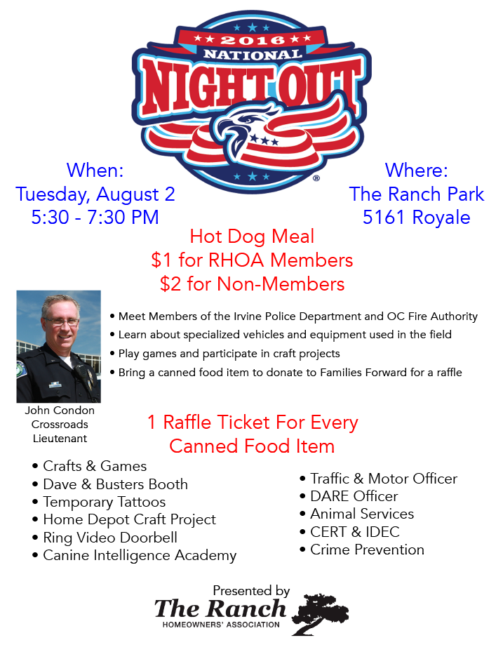 National Night Out 2016 image of flyer